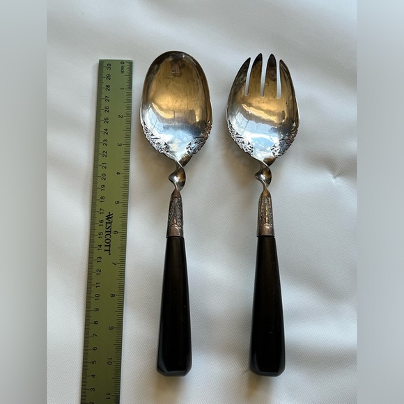 Other - Vintage Collectible Silver Plated Large Salad Serving Spoon and Fork.